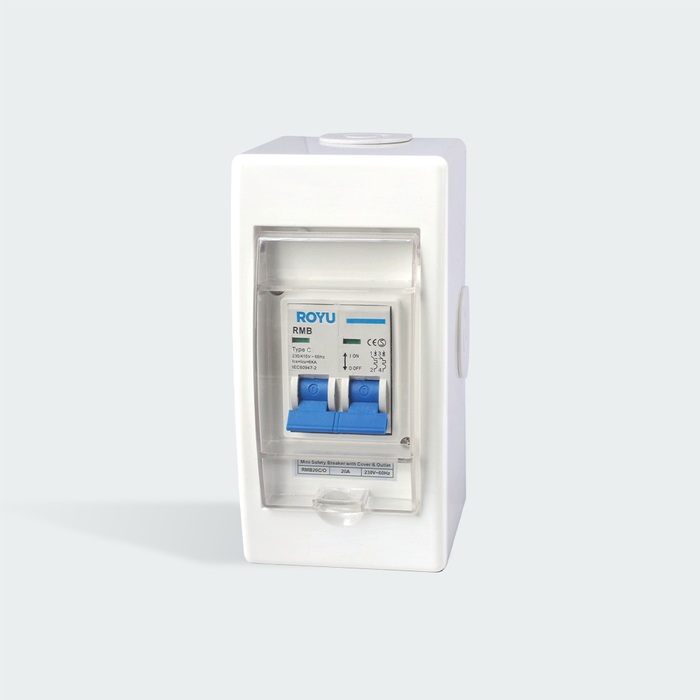 ROYU Mini Safety Breaker 20A with Cover and Outlet
