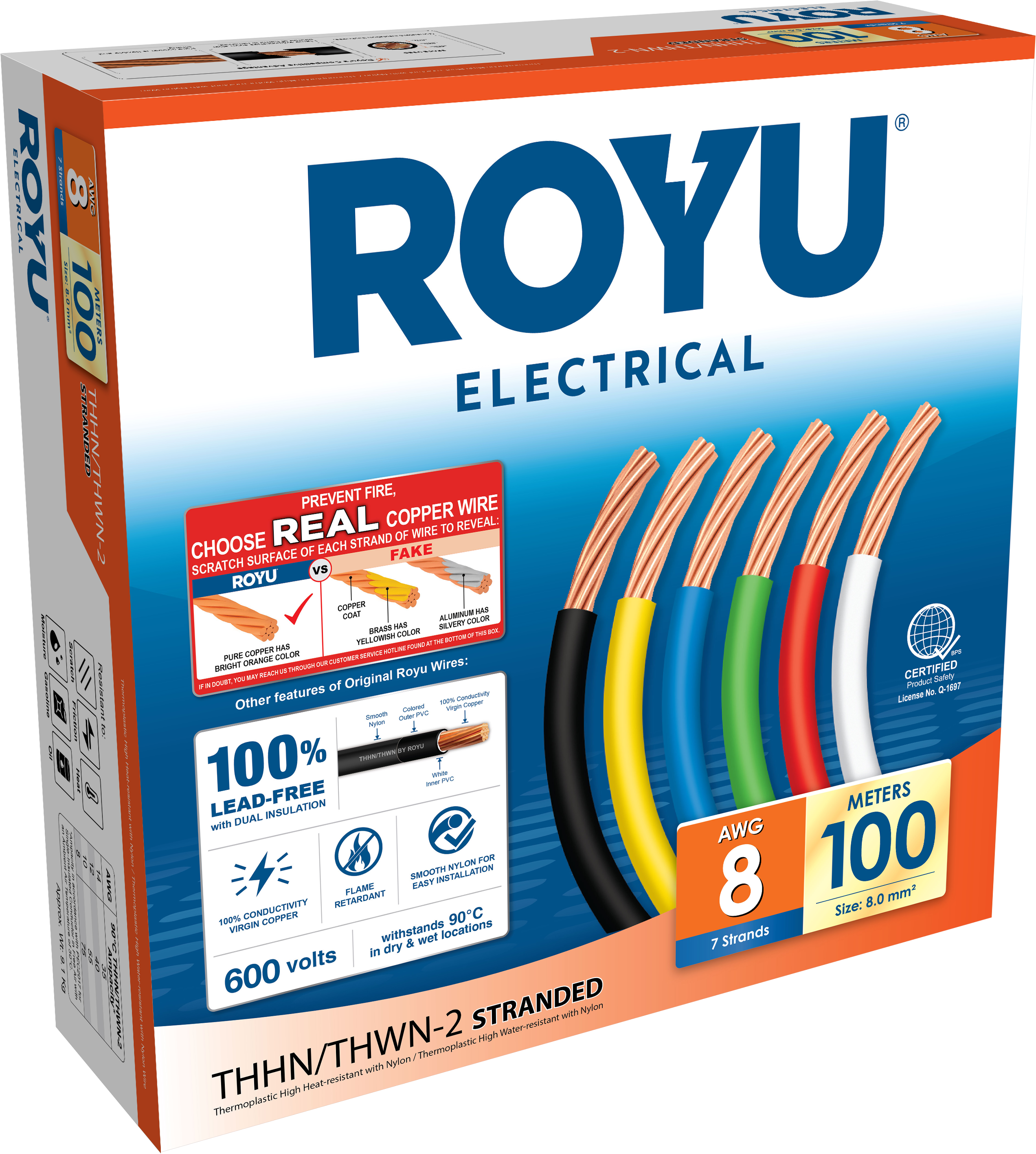 ROYU THHN Circuit 8 AWG