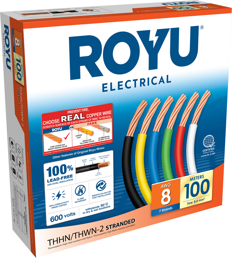 ROYU THHN Circuit 8 AWG
