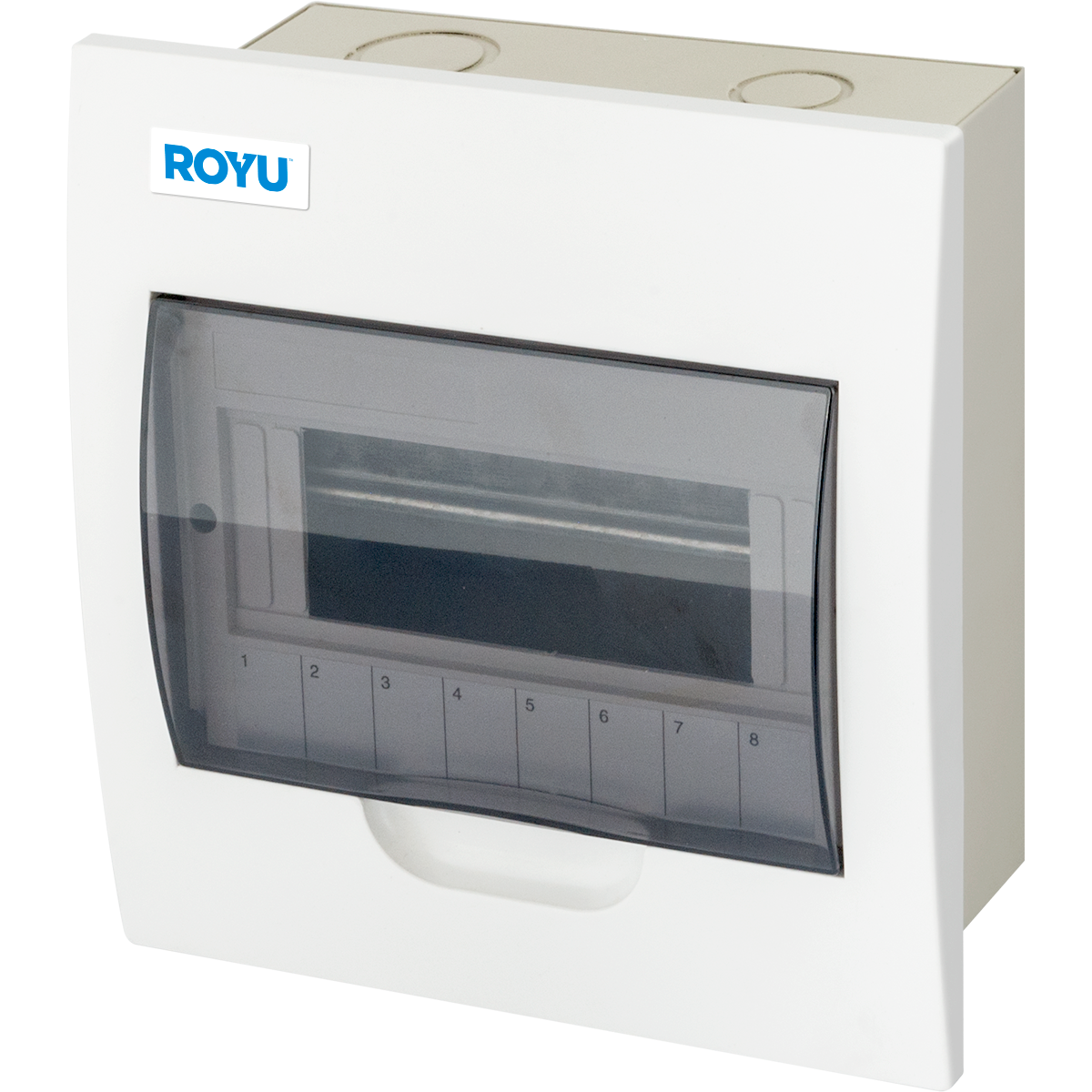 ROYU Metal Panel Box with Polycarbonate Cover - 8 Branches