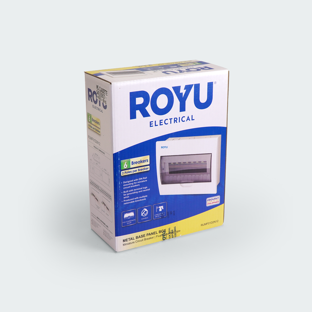 ROYU Metal Panel Box with Ploycarbonate Cover - 12 Branches