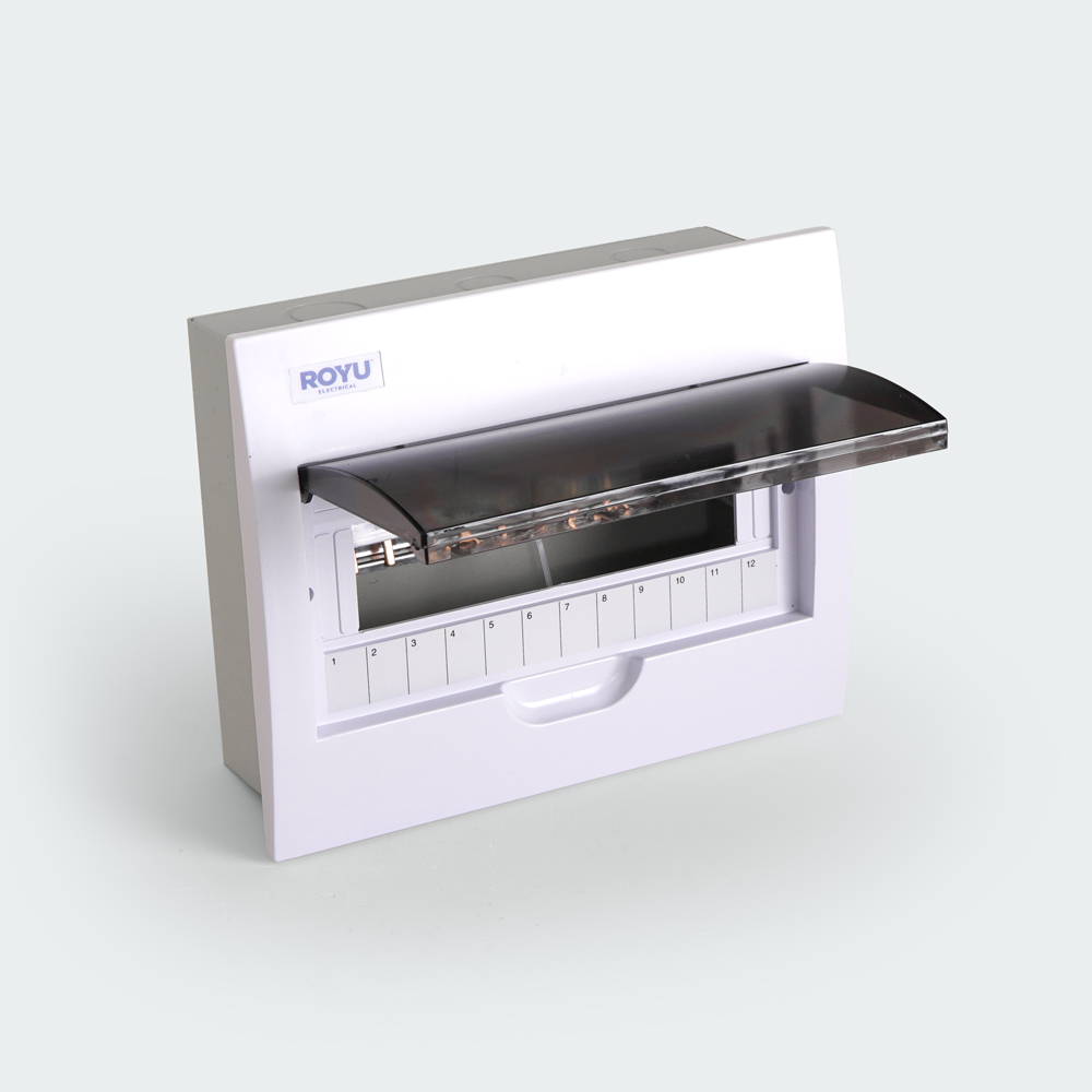 ROYU Metal Panel Box with Ploycarbonate Cover - 12 Branches