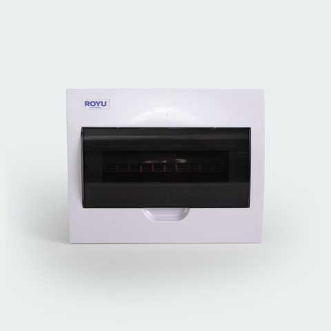ROYU Metal Panel Box with Ploycarbonate Cover - 12 Branches