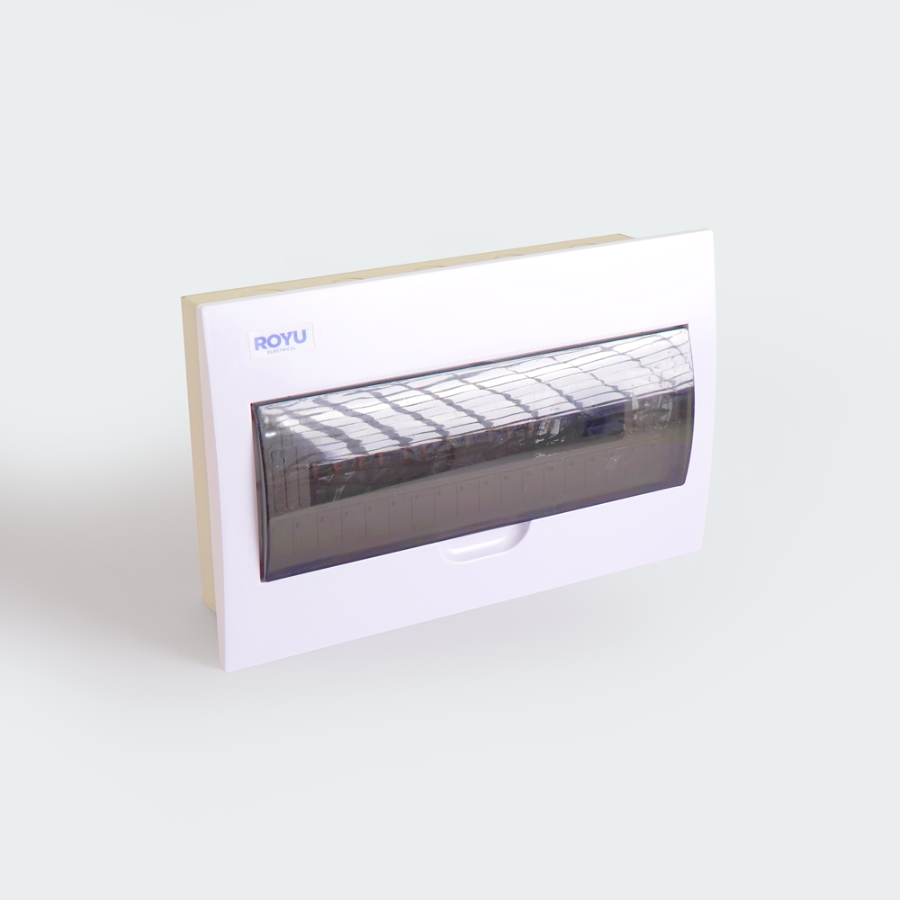 ROYU Metal Panel Box with Ploycarbonate Cover - 18 Branches
