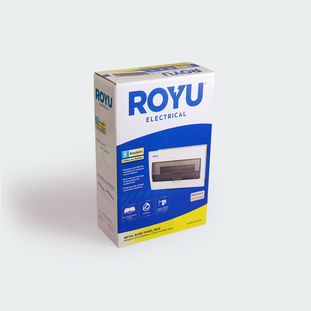 ROYU Metal Panel Box with Ploycarbonate Cover - 18 Branches