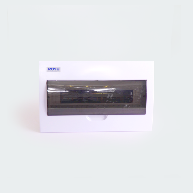ROYU Metal Panel Box with Ploycarbonate Cover - 18 Branches
