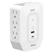 ROYU 6 Gang Wall Adapter with Night Light and USB Ports