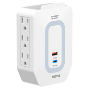 ROYU 6 Gang Wall Adapter with Fast Charging USB Ports