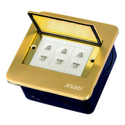 ROYU Floor Receptacle with 3 Gang Universal Outlet - Bronze
