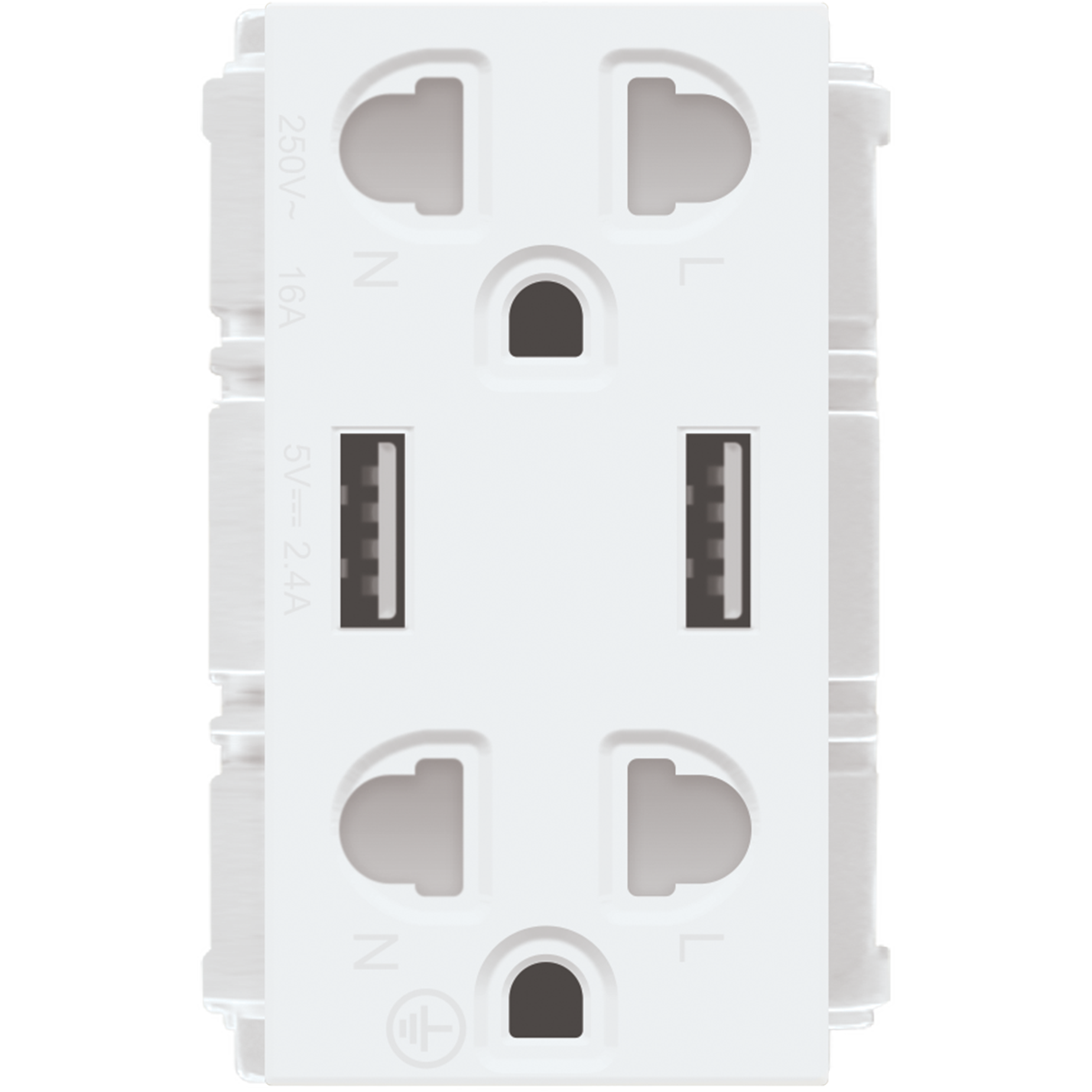 Duplex Universal Outlet with 2 USB