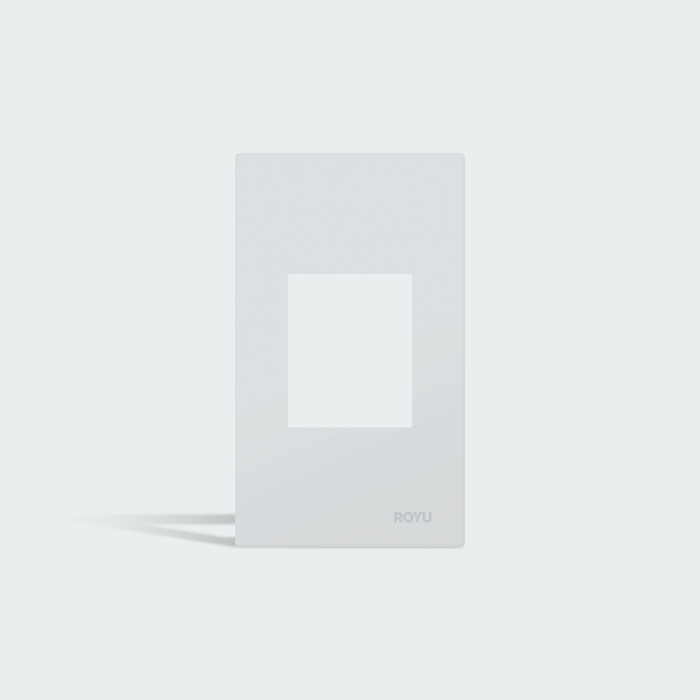 ROYU Wide Series 1 Gang Plate for Universal Outelts with Ground