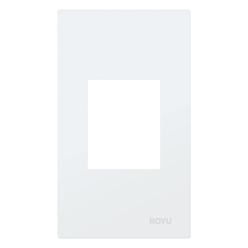 ROYU Wide Series 1 Gang Plate for Universal Outelts with Ground