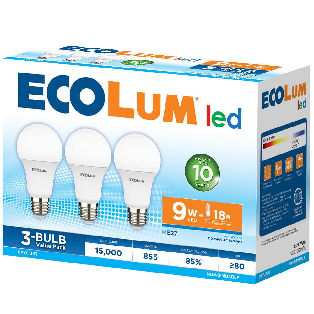 Ecolum 3-LED Bulb Value Pack