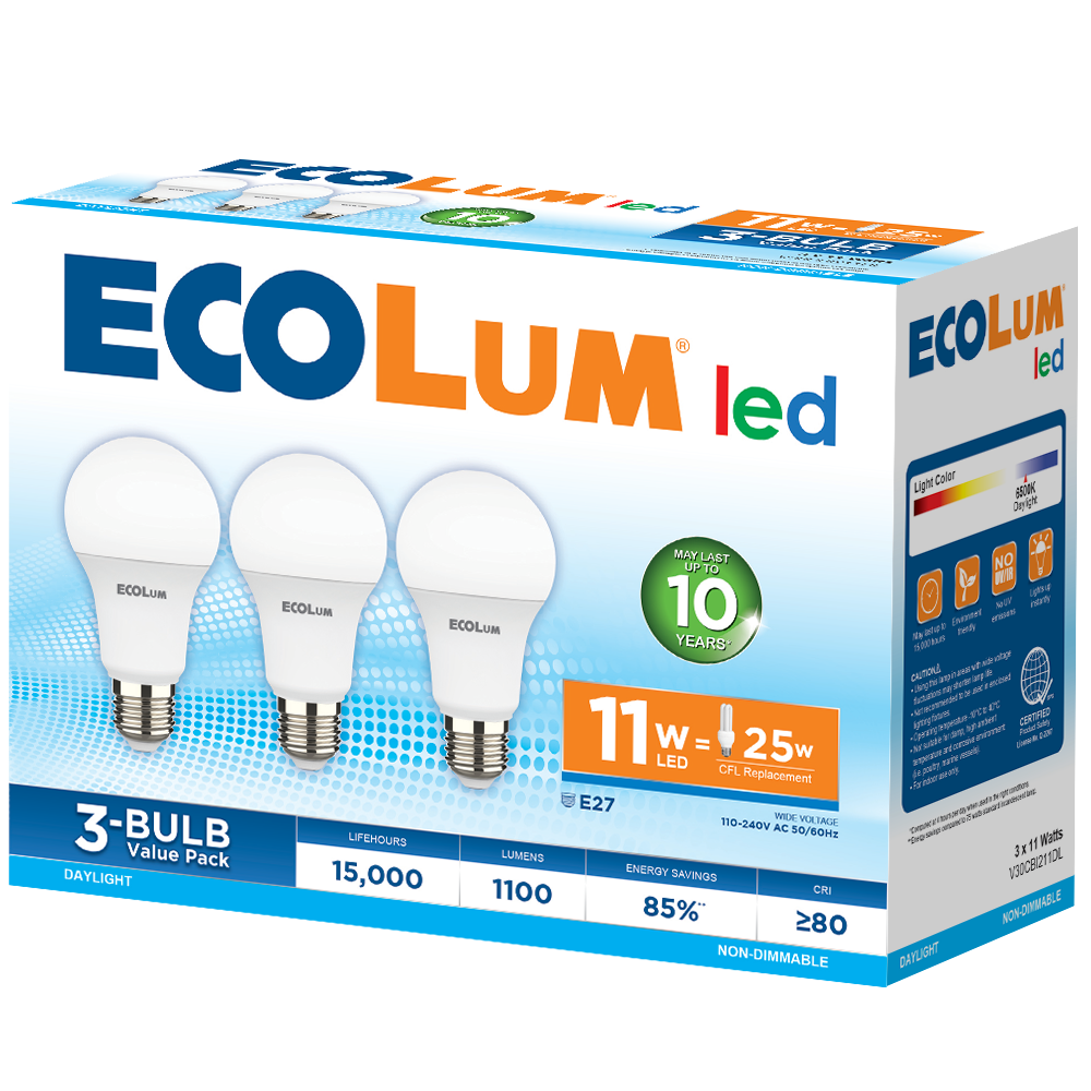 Ecolum 3-LED Bulb Value Pack