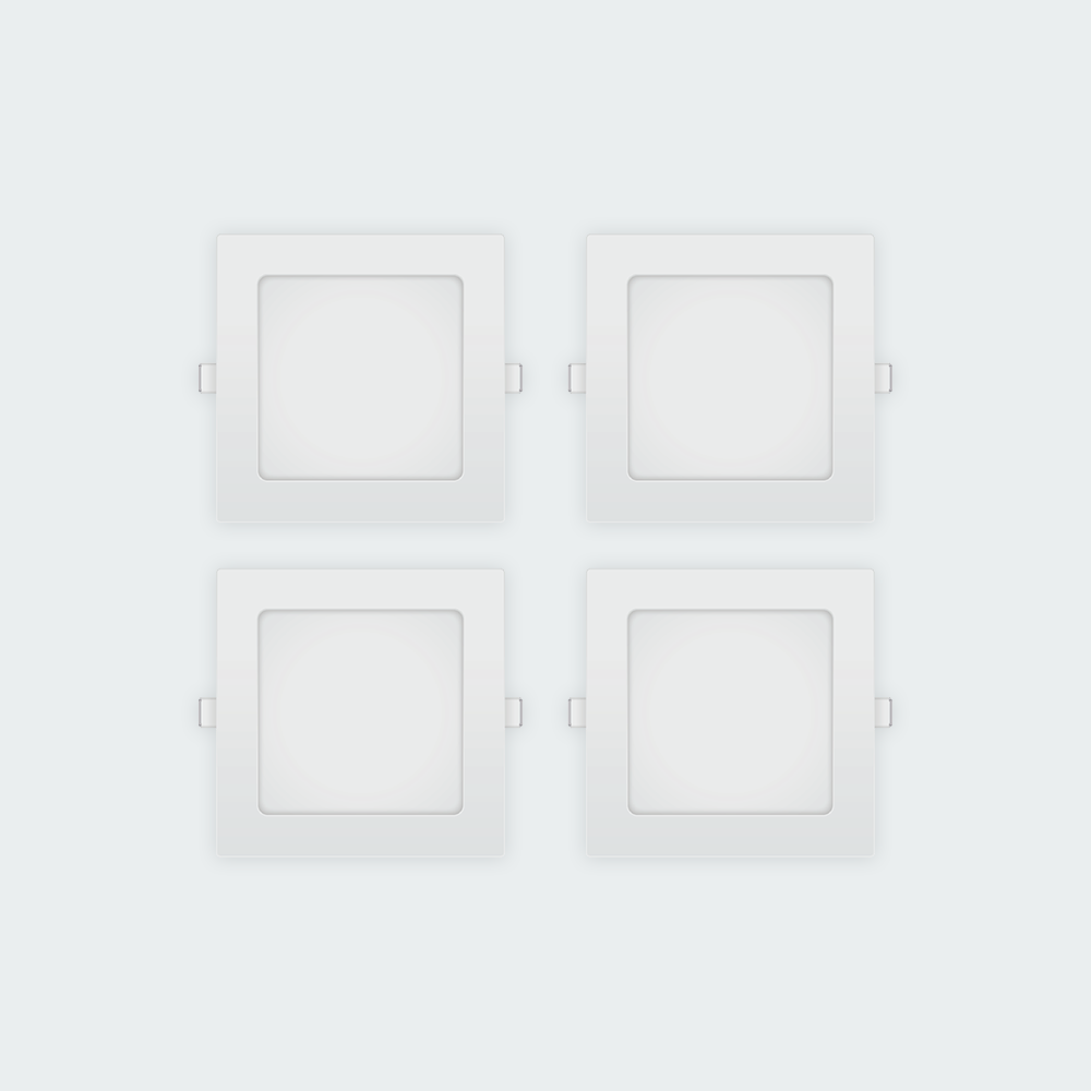 Firefly Basic Series 4-LED Square Recessed Slim Downlight Value Pack