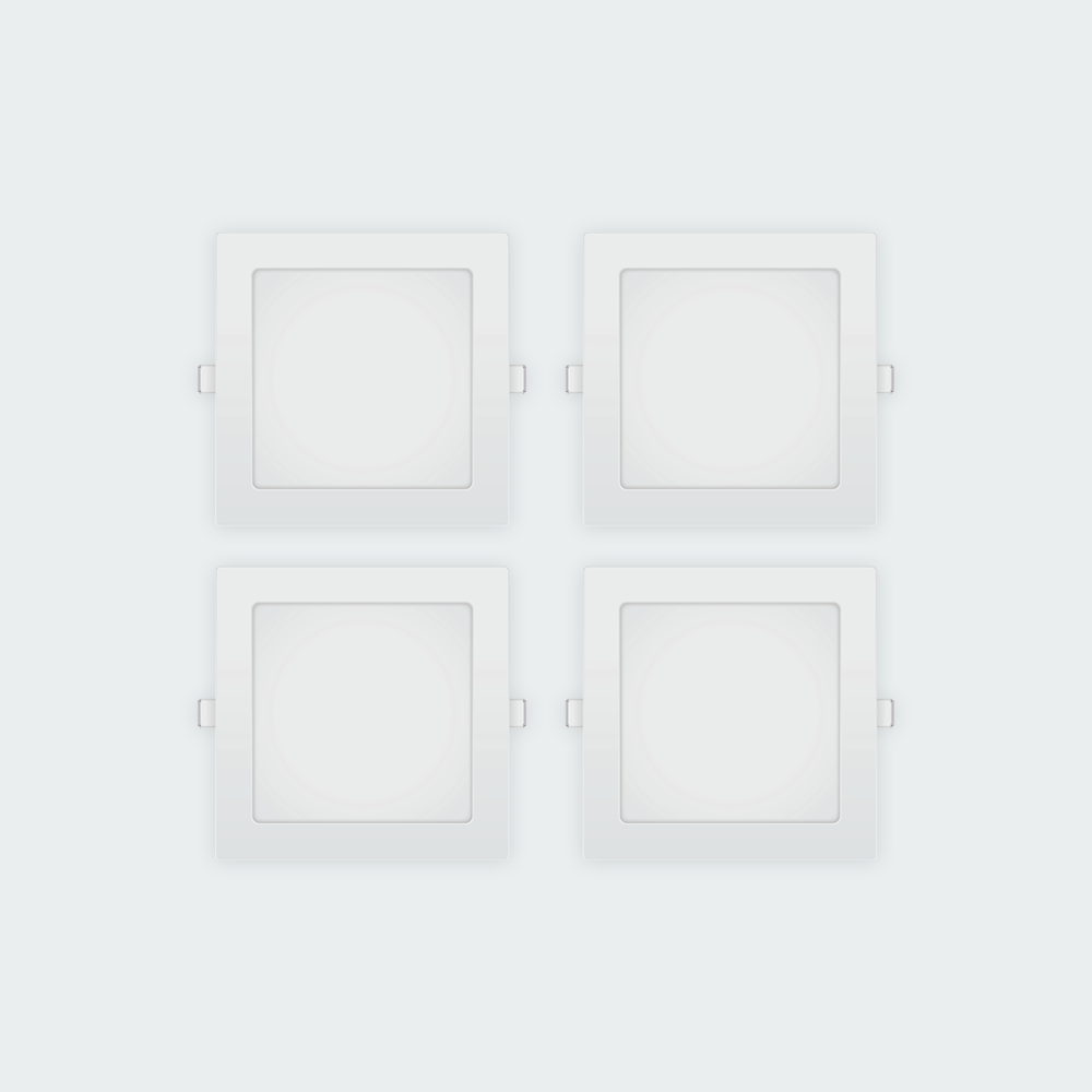Firefly Basic Series 4-LED Square Recessed Slim Downlight Value Pack
