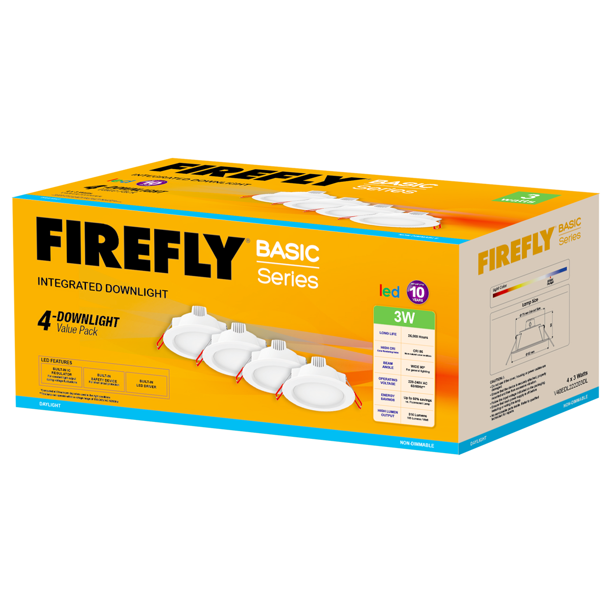 Firefly, Basic, Series, 4-LED, Integrated, Downlight, Value, Pack