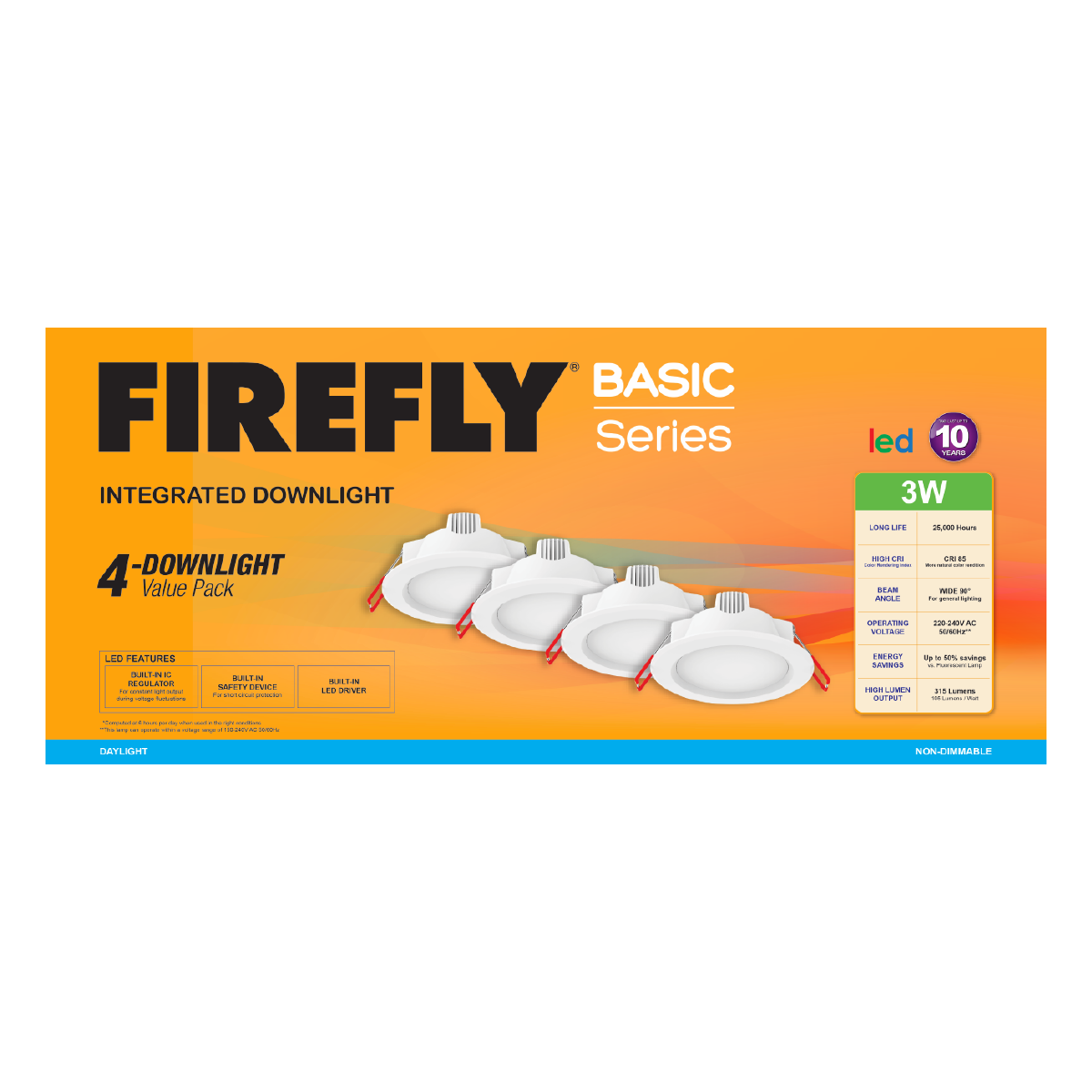 Firefly Basic Series 4-LED Integrated Downlight Value Pack
