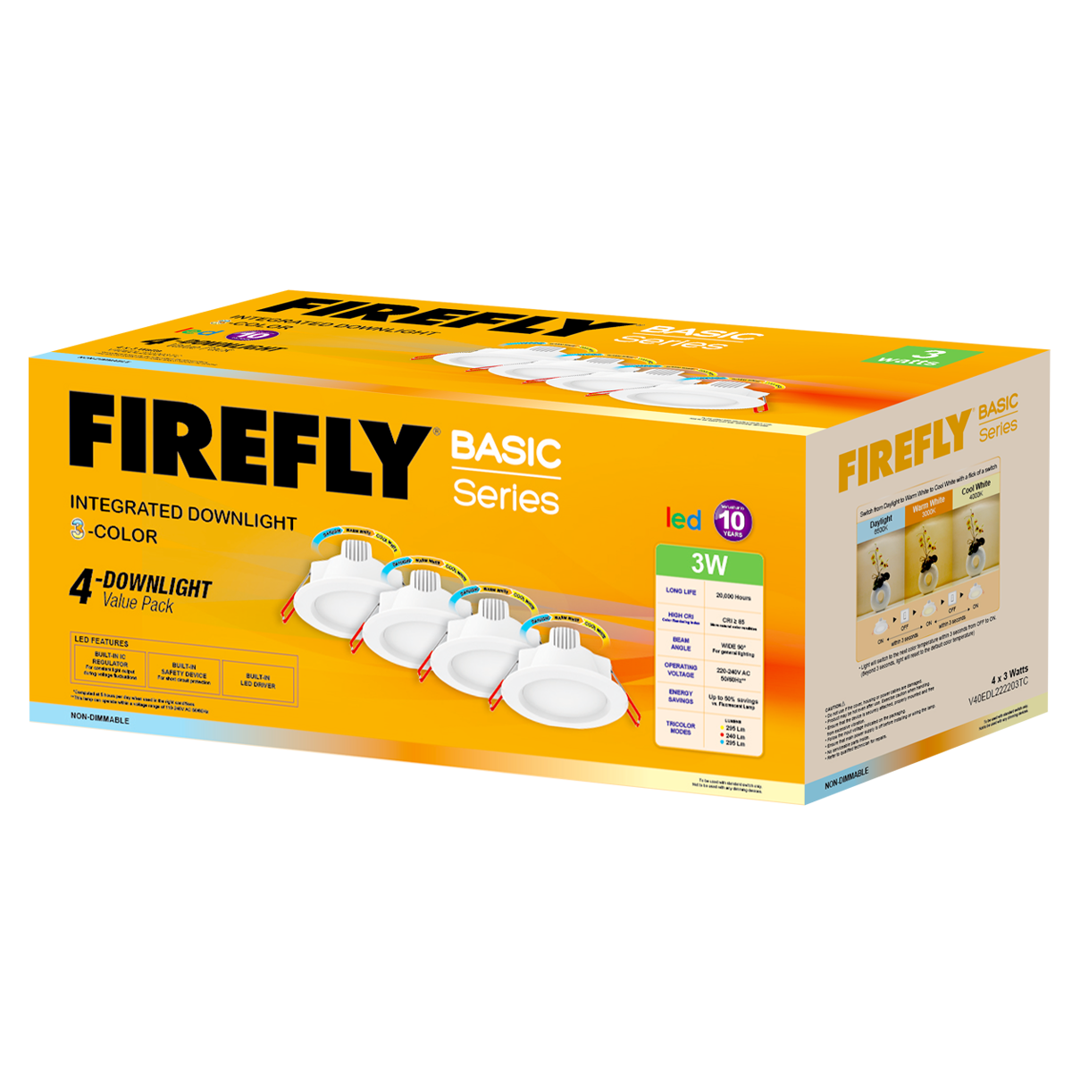 Firefly Basic Series 4-LED Integrated Downlight Value Pack