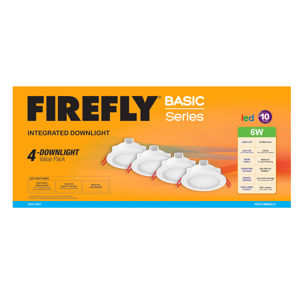 Firefly Basic Series 4-LED Integrated Downlight Value Pack