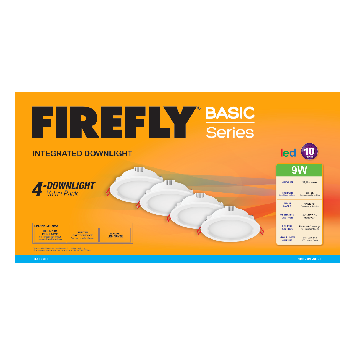 Firefly Basic Series 4-LED Integrated Downlight Value Pack