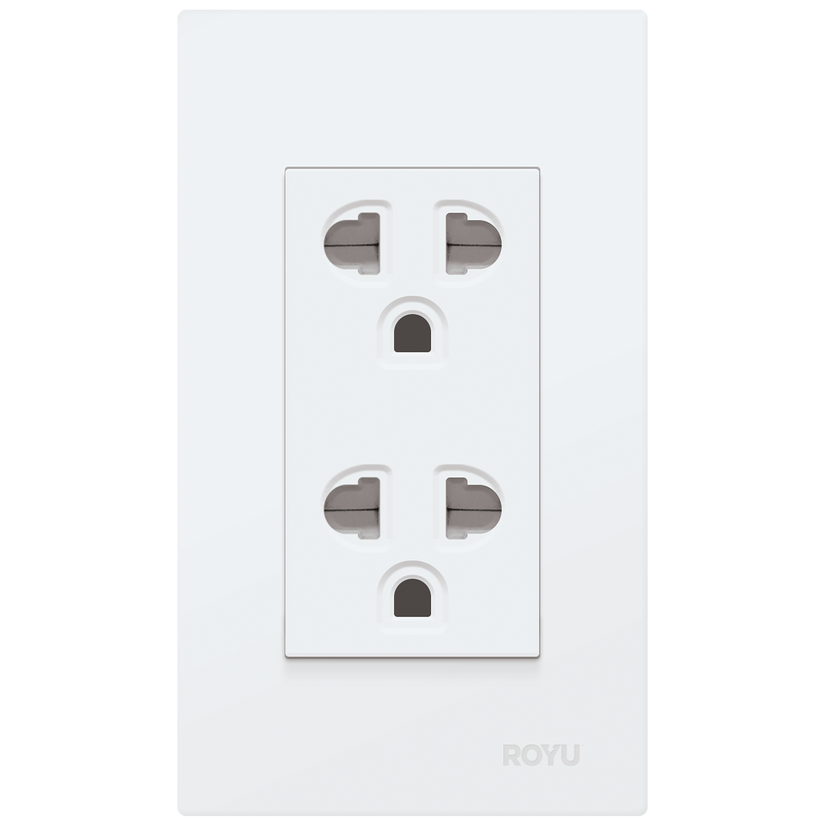 ROYU Wide Duplex Universal Outlet with Ground and Shutter Set