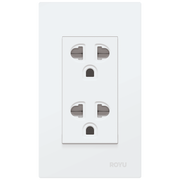 ROYU Wide Duplex Universal Outlet with Ground and Shutter Set