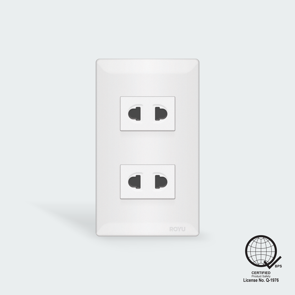 ROYU Super Wide 2 Gang Universal Outlet Set