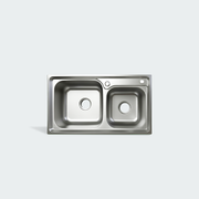Xpert Kitchen Sink Double Bowl with Overflow, Strainer & P-Trap