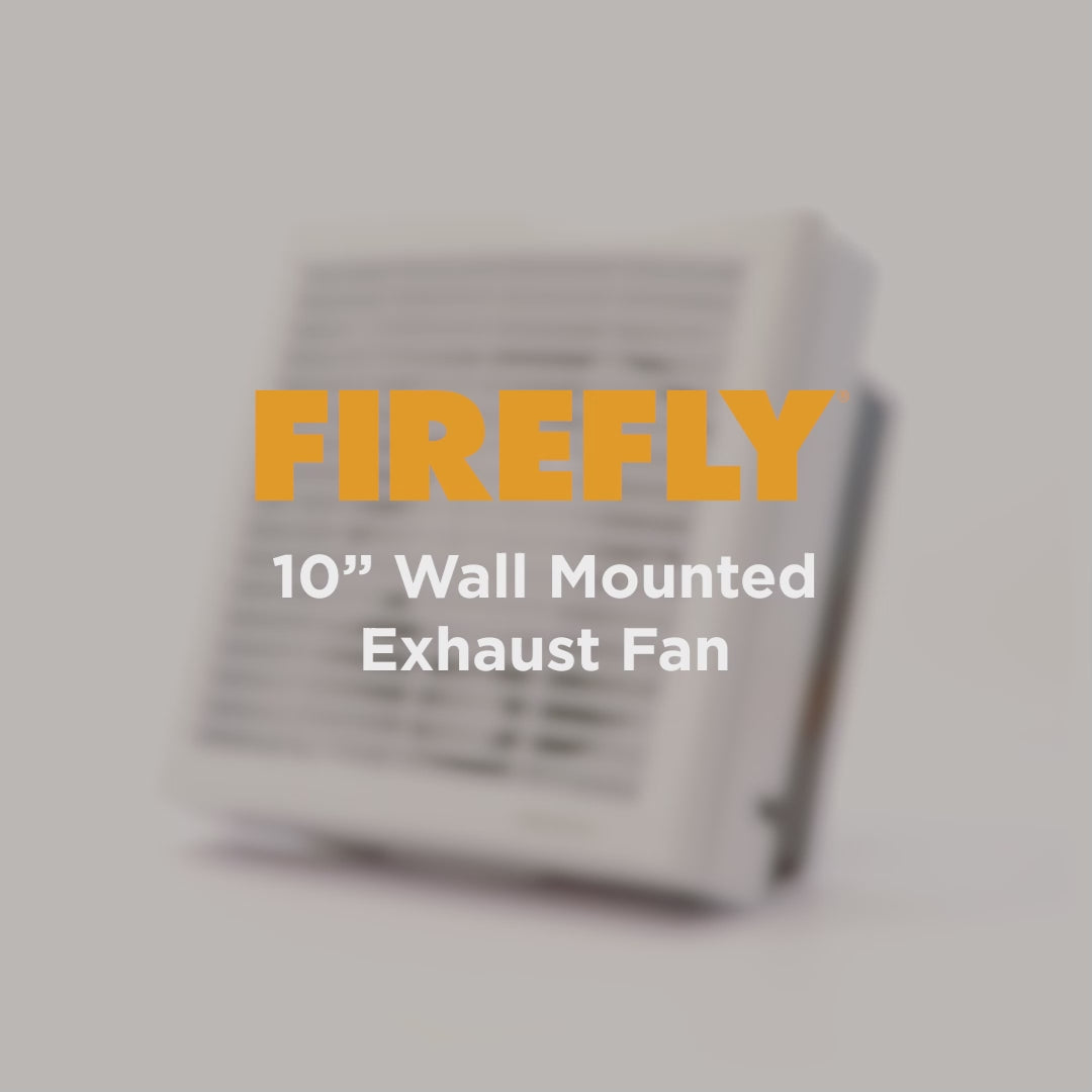 Load video: Firefly Wall Mounted Exhaust Fan Box Grille